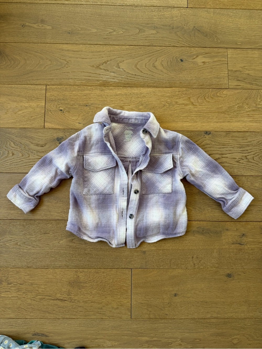 Never Worn George Lilac Plaid Button-Down Kids Shirt